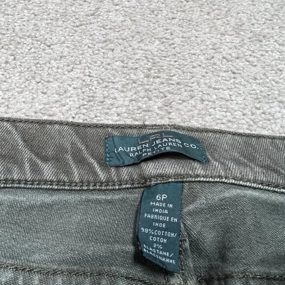 Lauren Jean Co Ralph Lauren Jeans Women’s Green Modern Straight 6 Petite Pockets - Picture 7 of 11